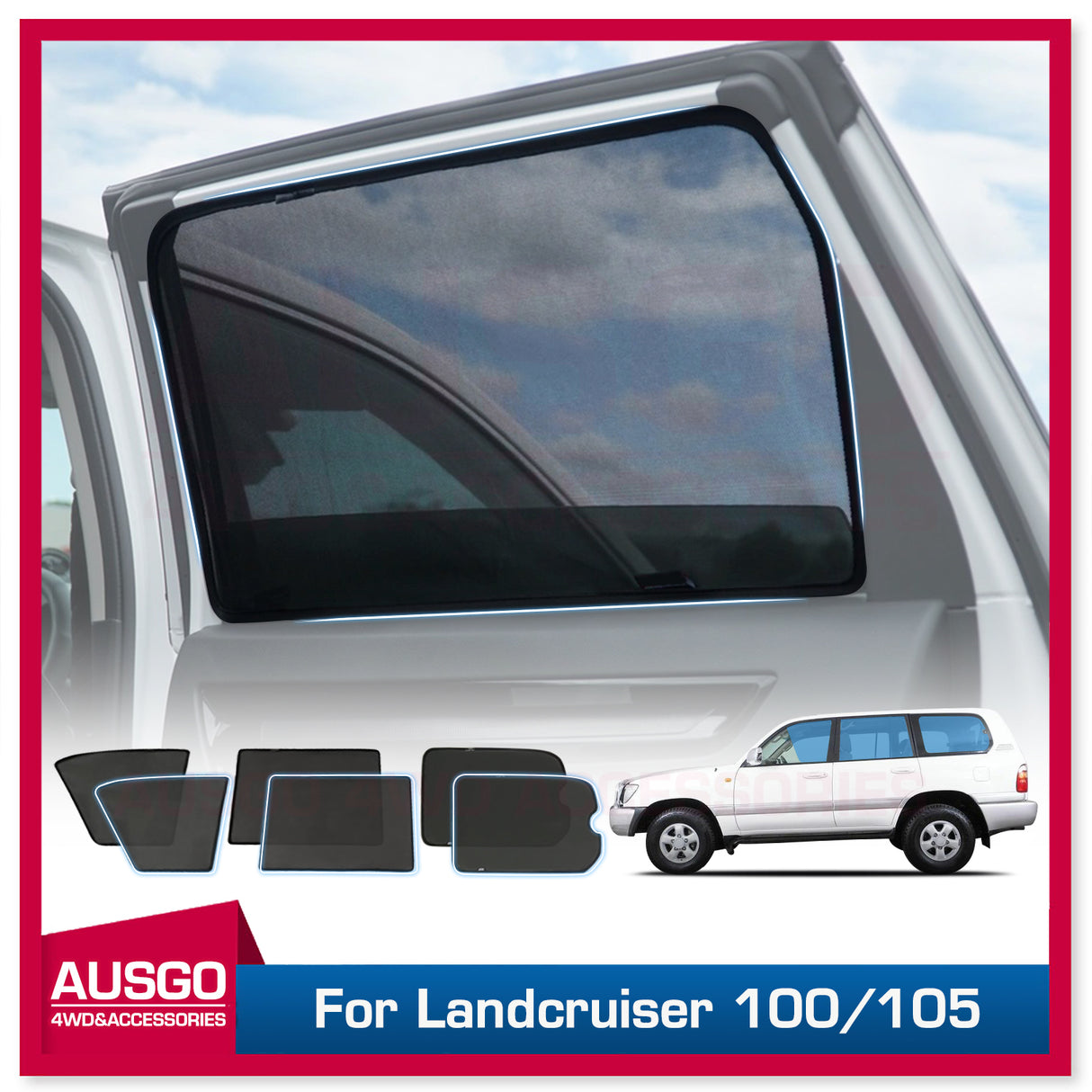 Magnetic Window Sun Shade for Toyota Land Cruiser 100 105 LC100 LC105 Series 1998-2007