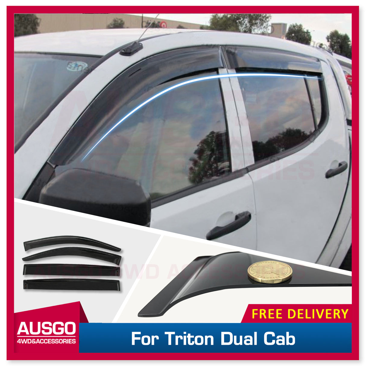 Weather Shields for Mitsubishi Triton Dual Cab 2006-2015