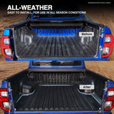 3D TPE Ute Mat for Toyota Hilux Dual Cab 2015-2024 Fitted with Factory Plastic Tub Liner