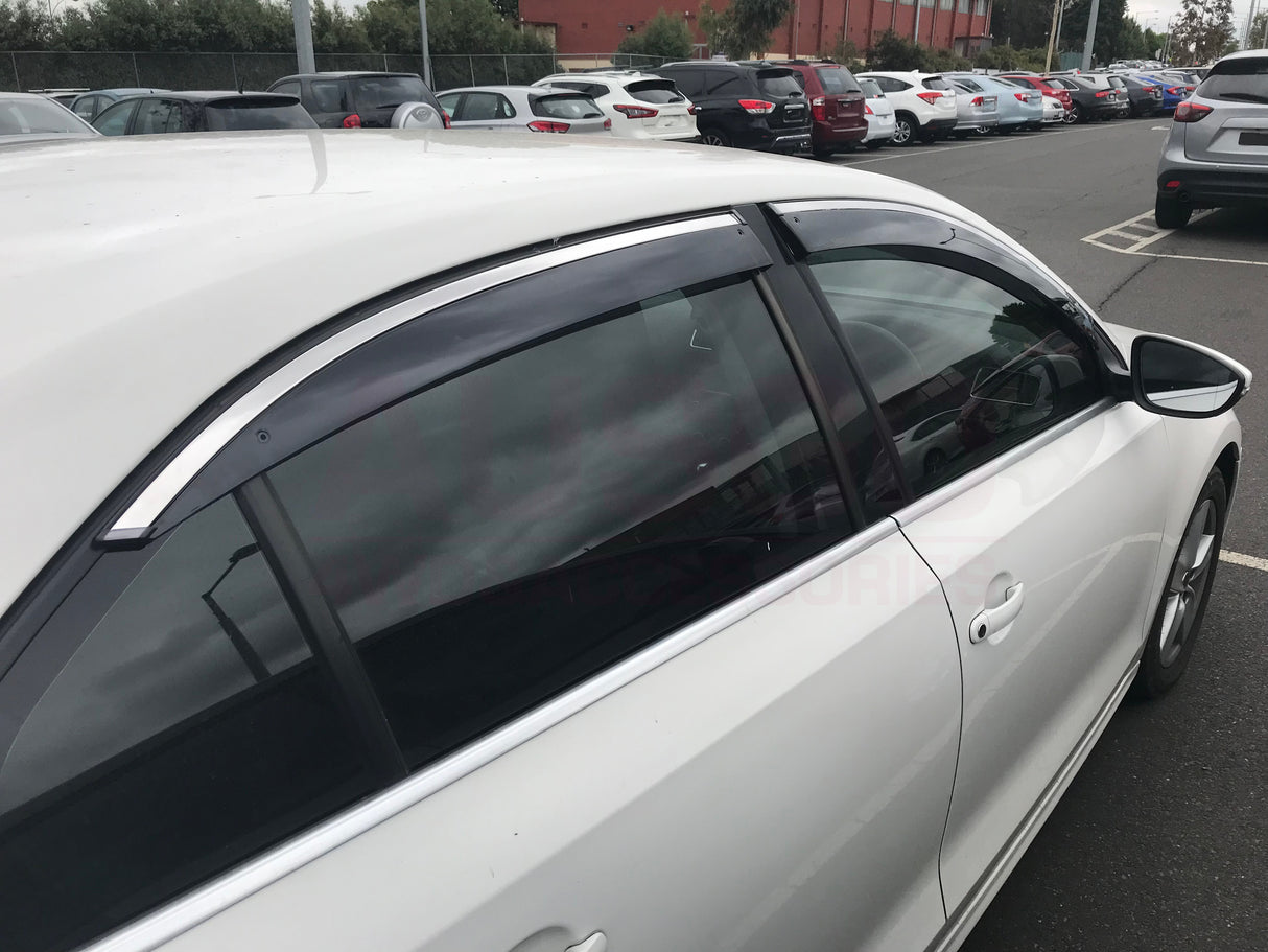 Stainless Trim Weather Shields for Volkswagen Jetta 2011-2019