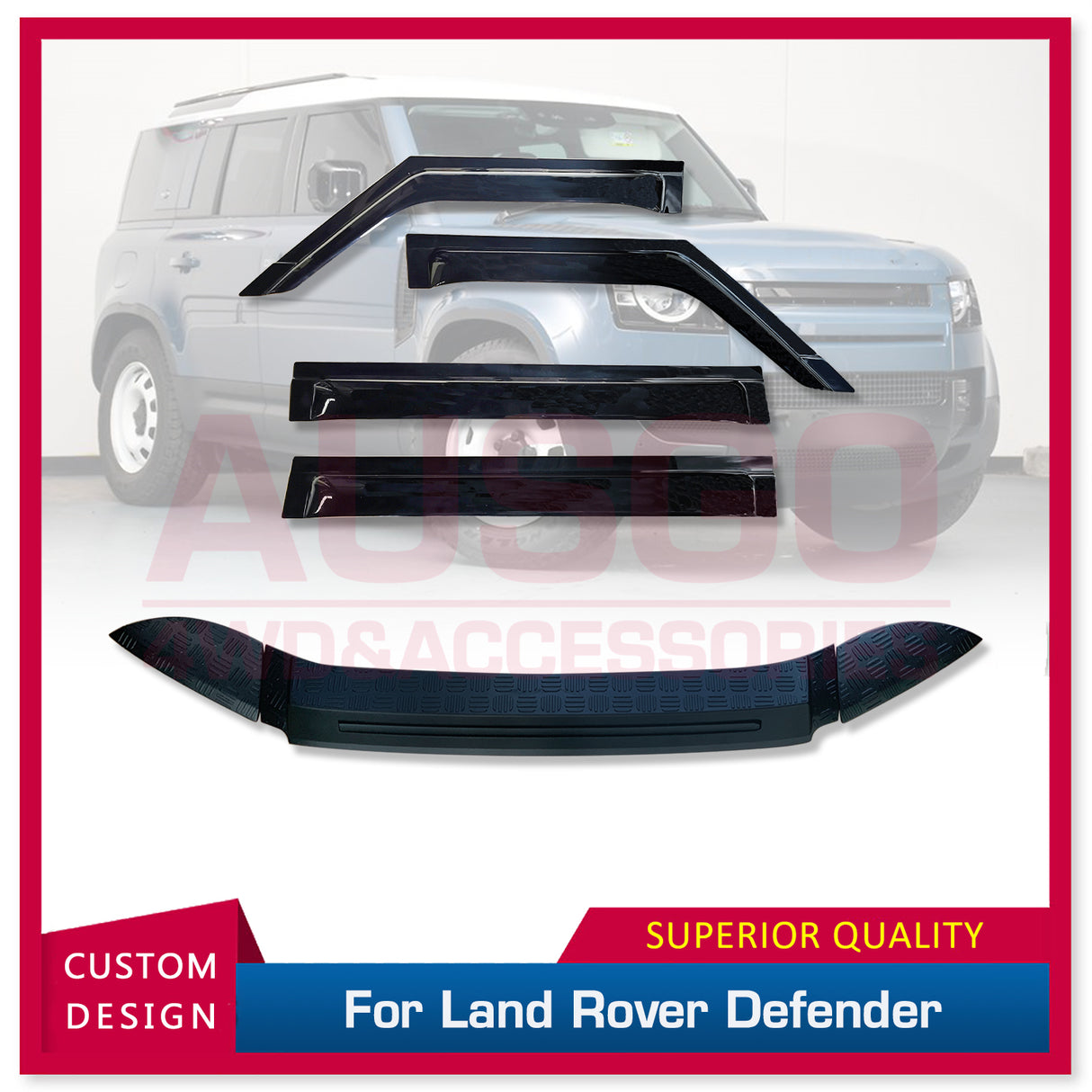 Wide Type Weather Shields + Bonnet Protector for Land Rover Defender L663 2020-Onwards