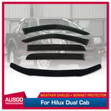 Injection Weather Shields + Bonnet Protector for Toyota Hilux Dual Cab 2011-2015