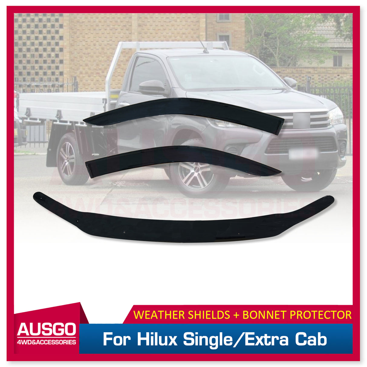 Injection Weather Shields + Bonnet Protector for Toyota Hilux Single / Extra Cab 2015-2020