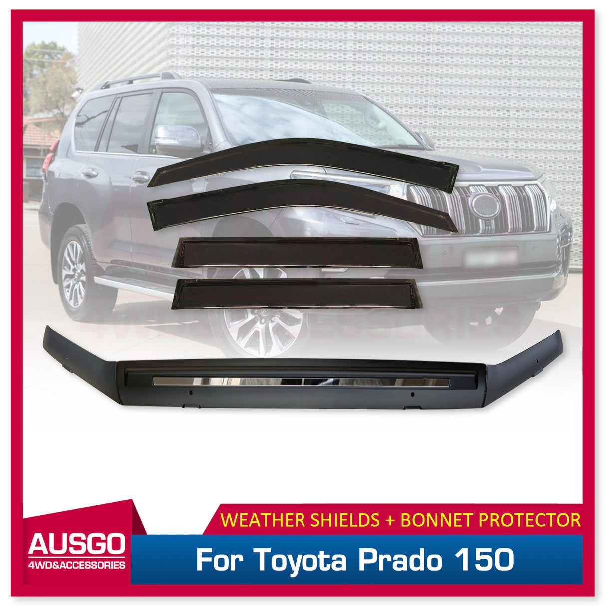 Weather Shields + Bonnet Protector for Toyota Land Cruiser Prado 150 2018-Onwards