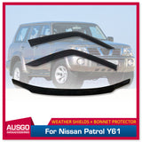 Weather Shields + Bonnet Protector for Nissan Patrol GU Y61 2004-2015