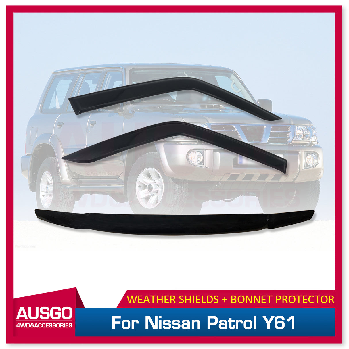 Weather Shields + Bonnet Protector for Nissan Patrol GU Y61 1998-2004