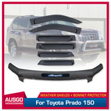 Wide Type Weather Shields + Bonnet Protector for Toyota Land Cruiser Prado 150 2010-2013