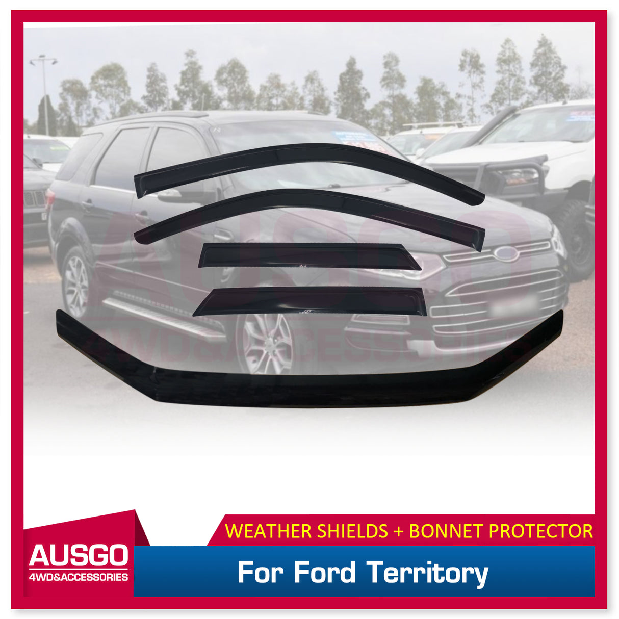 Weather Shields + Bonnet Protector for Ford Territory 2011-Onwards