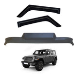 Wide Type Weather Shields + Bonnet Protector for Jeep Wrangler 2-Door JL 2018-Onwards