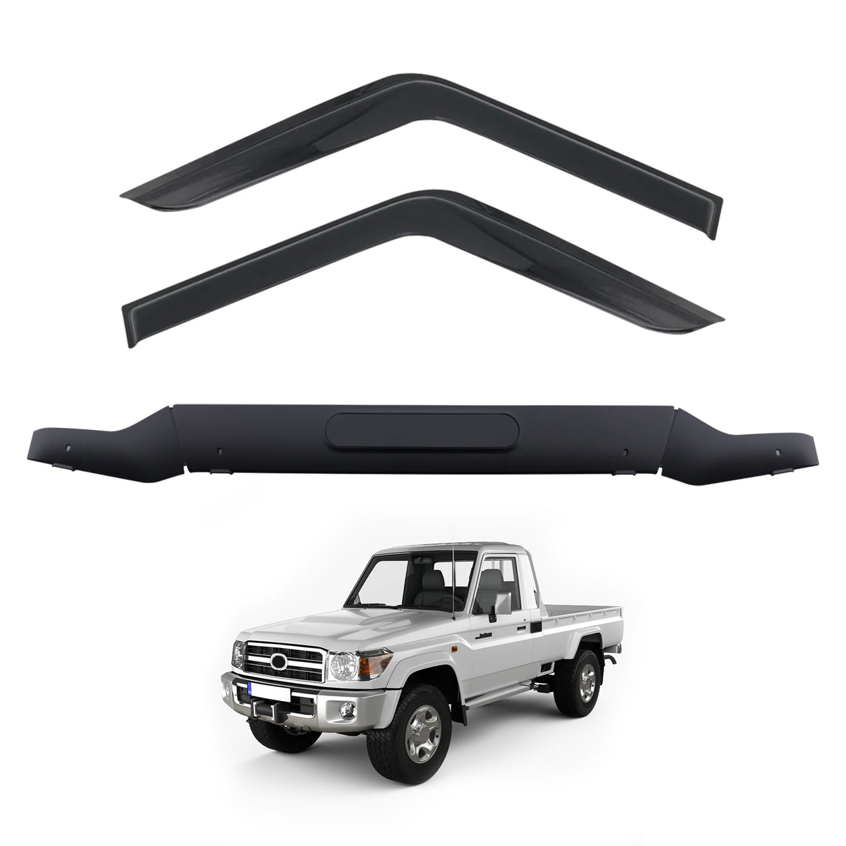 Weather Shields + Bonnet Protector Guard for Toyota Landcruiser 70 76 78 79 Series 2007-2023 LC70 LC76 LC78 LC79