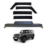 Wide Type Weather Shields + Bonnet Protector for Jeep Wrangler JL Series 2018-Onwards