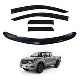 Weather Shields + Bonnet Protector for Mazda BT-50 BT50 UP Series Extra Cab 2011-2020