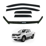 Luxury Weather Shields + Bonnet Protector for ISUZU D-MAX DMAX Extra Cab 2012-2016