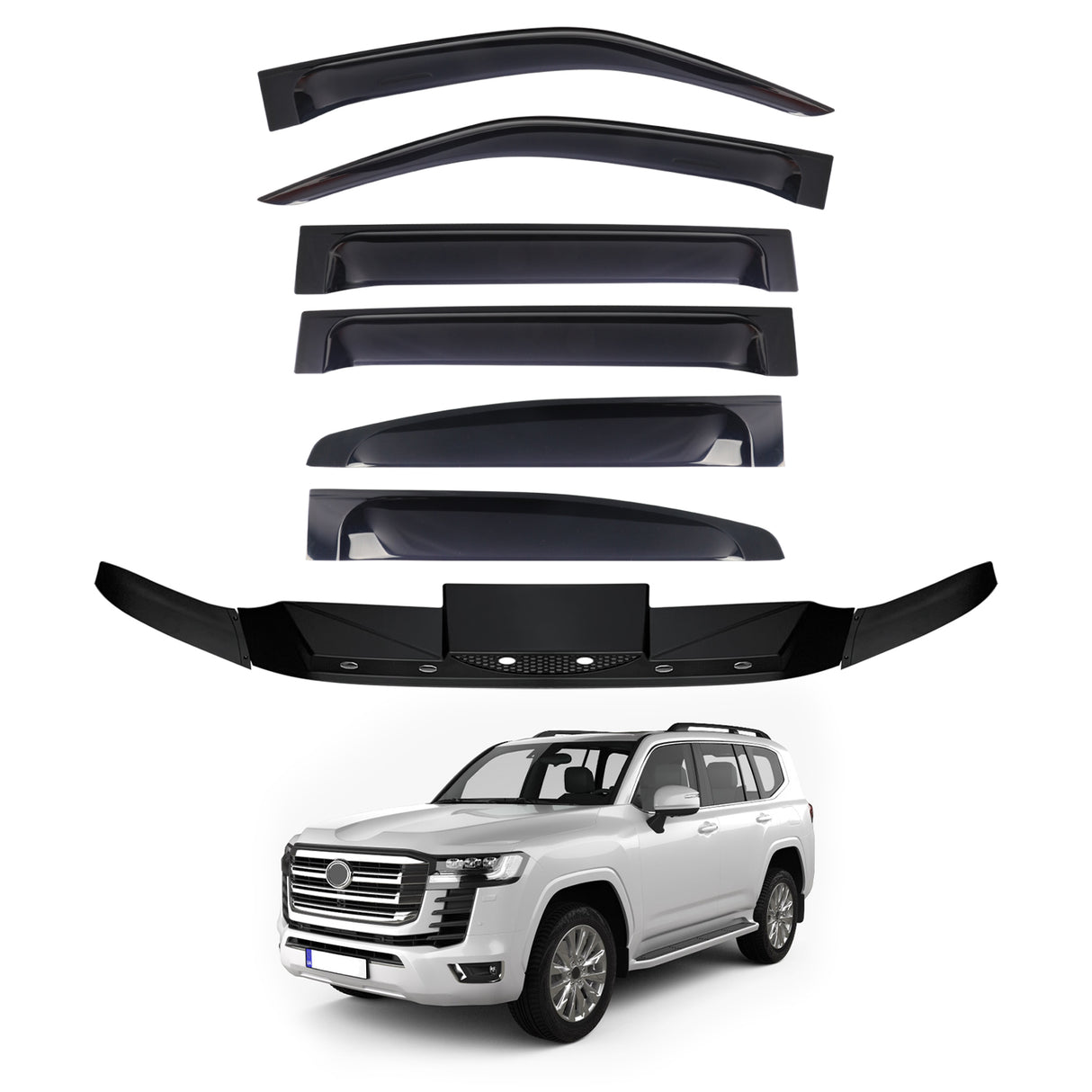 Wide Type Weather Shields + Bonnet Protector for Toyota Land Cruiser 300 LC300 2021-Onwards