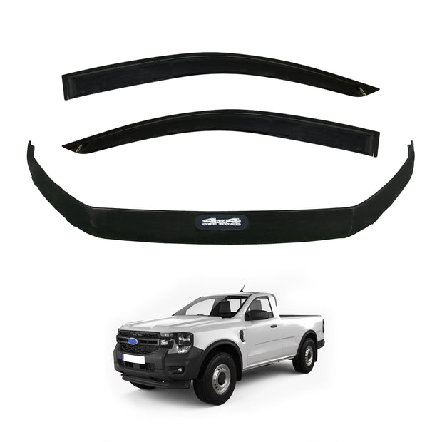 Weather Shields + Bonnet Protector for Ford Ranger Single / Extra Cab