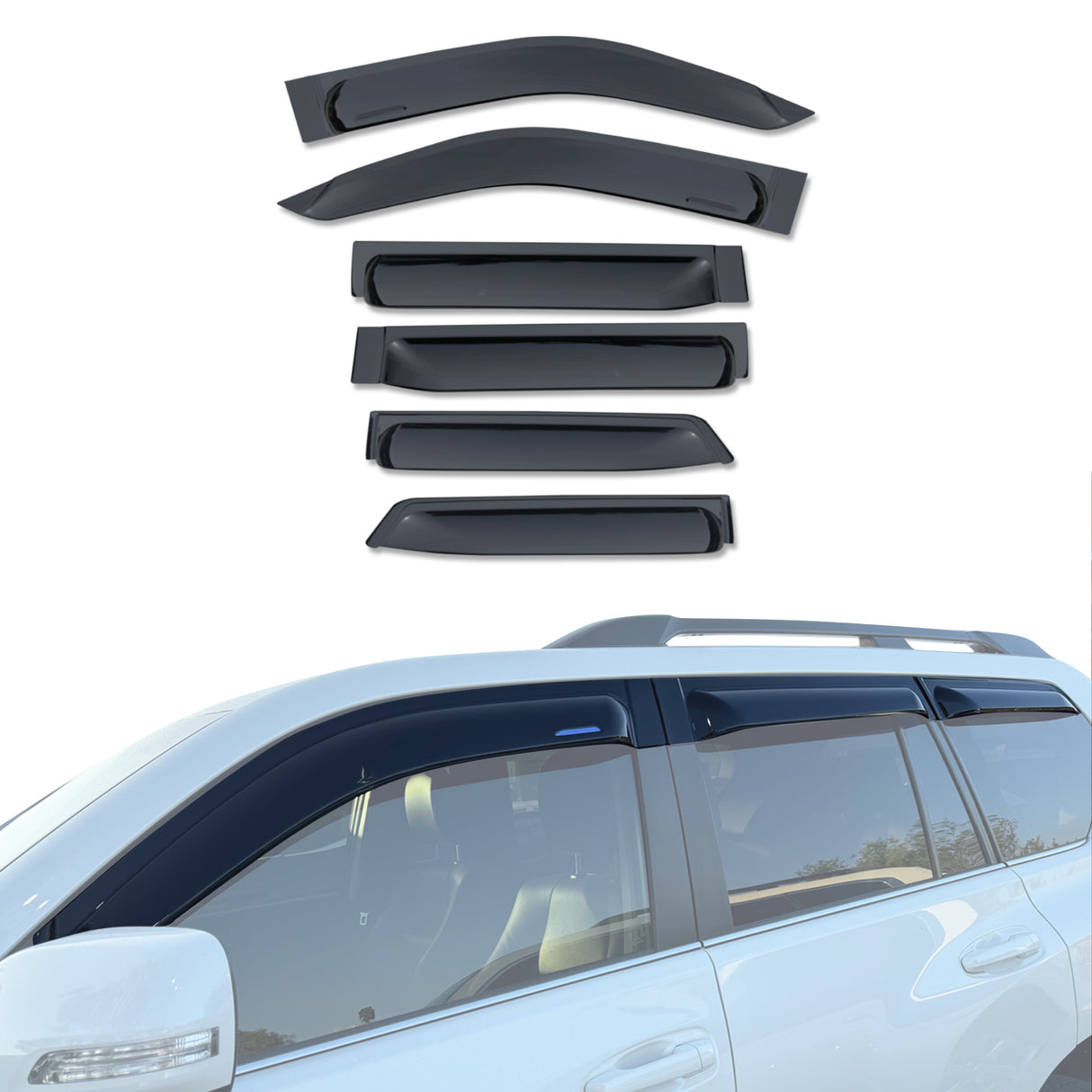 Wide Type Weather Shields for Toyota Landcruiser Prado 150 Series 2009-Onwards