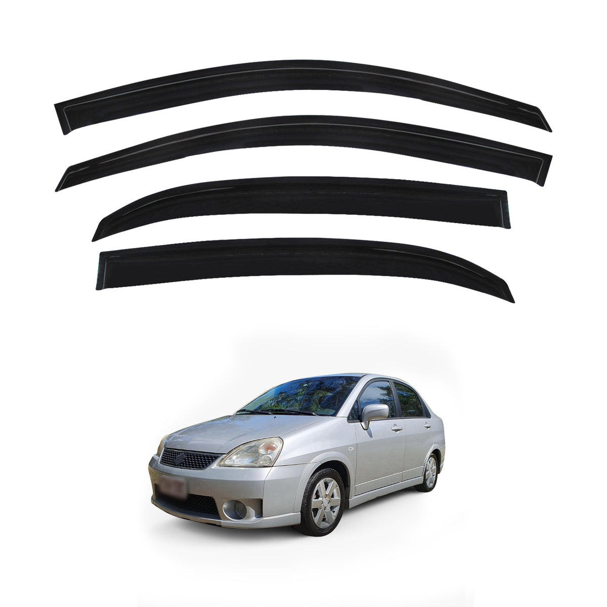 Stainless Edge Weather Shields for Toyota Corolla Sedan 2001-2007