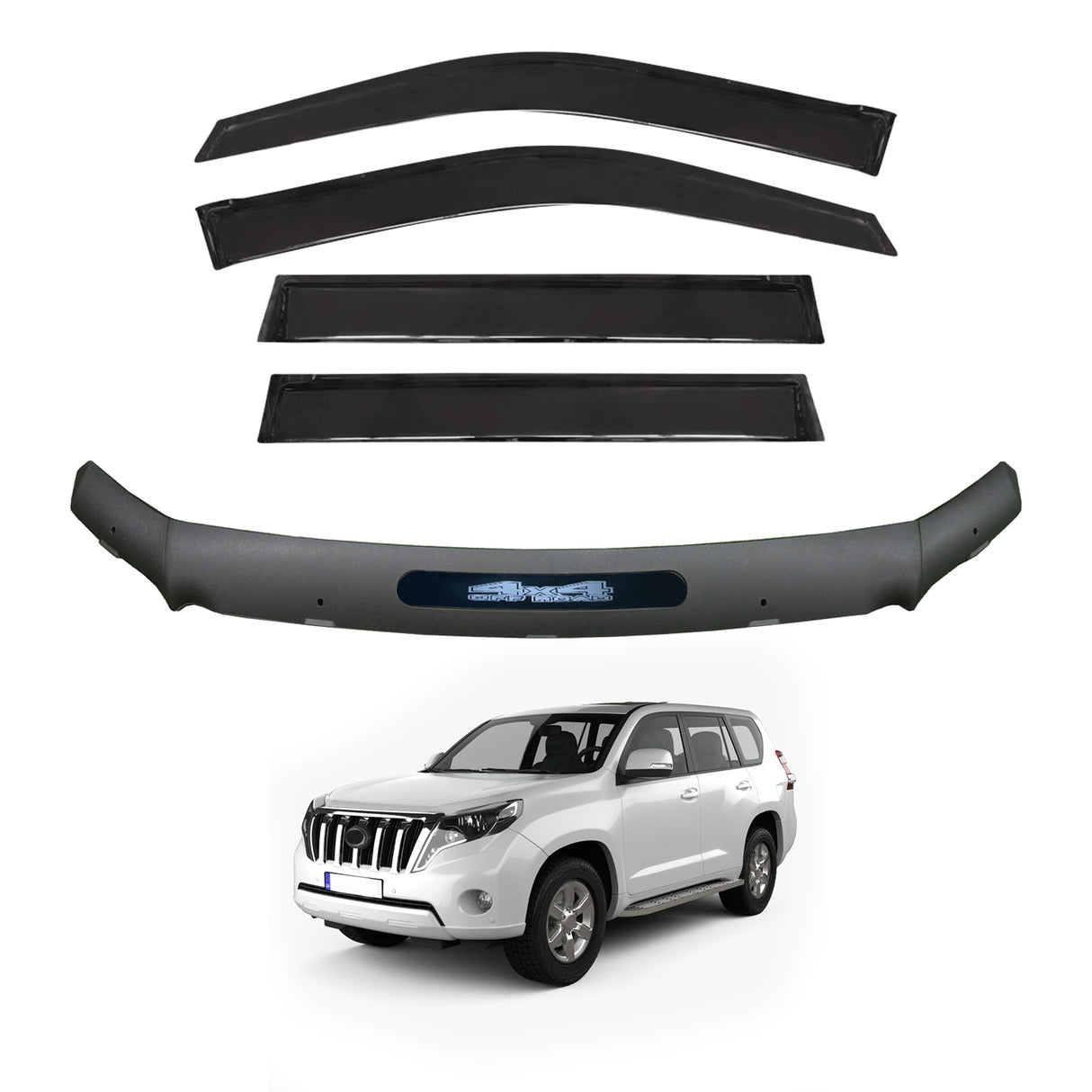 Weather Shields + Bonnet Protector for Toyota Land Cruiser Prado 150 2013-2017