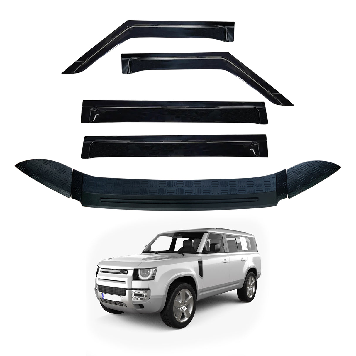 Wide Type Weather Shields + Bonnet Protector for Land Rover Defender L663 2020-Onwards