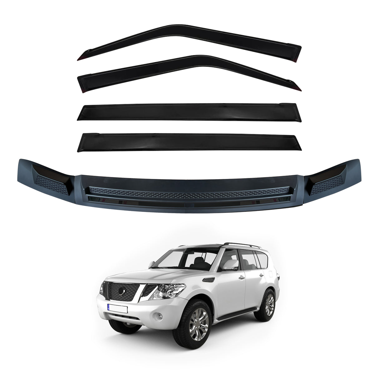 Weather Shields + Bonnet Protector for Nissan Patrol Y62 2012-2019