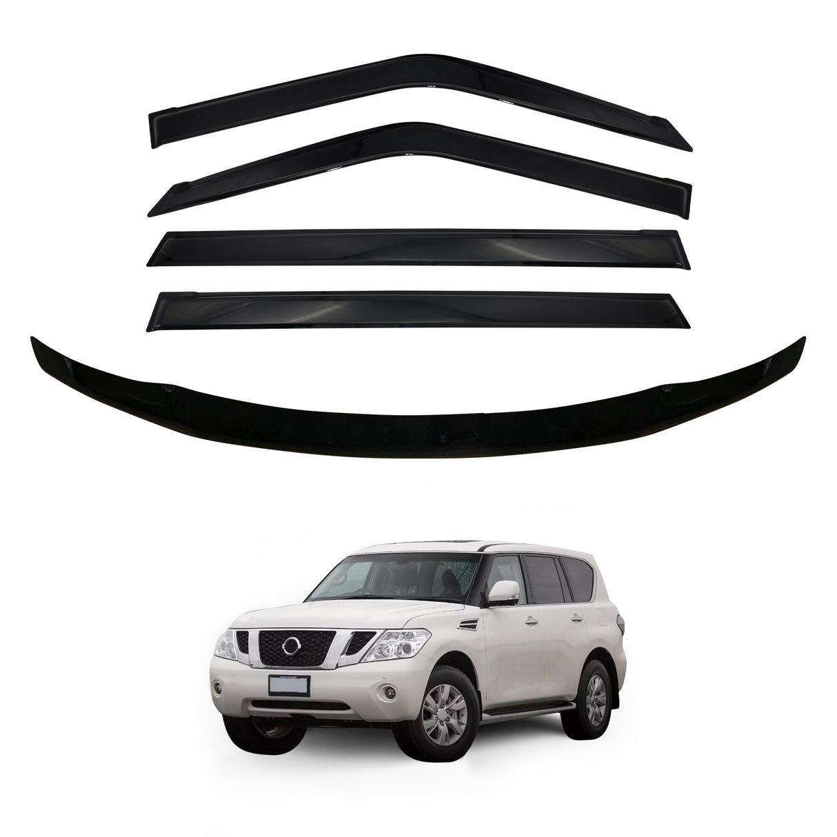 Weather Shields + Bonnet Protector for Nissan Patrol Y62 2012-2019