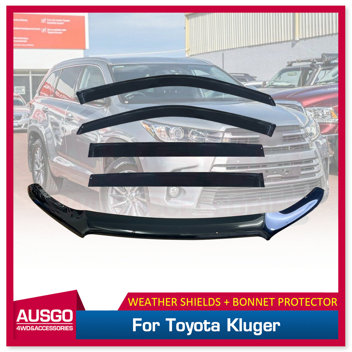 Weather Shields + Bonnet Protector for Toyota Kluger 2013-2020