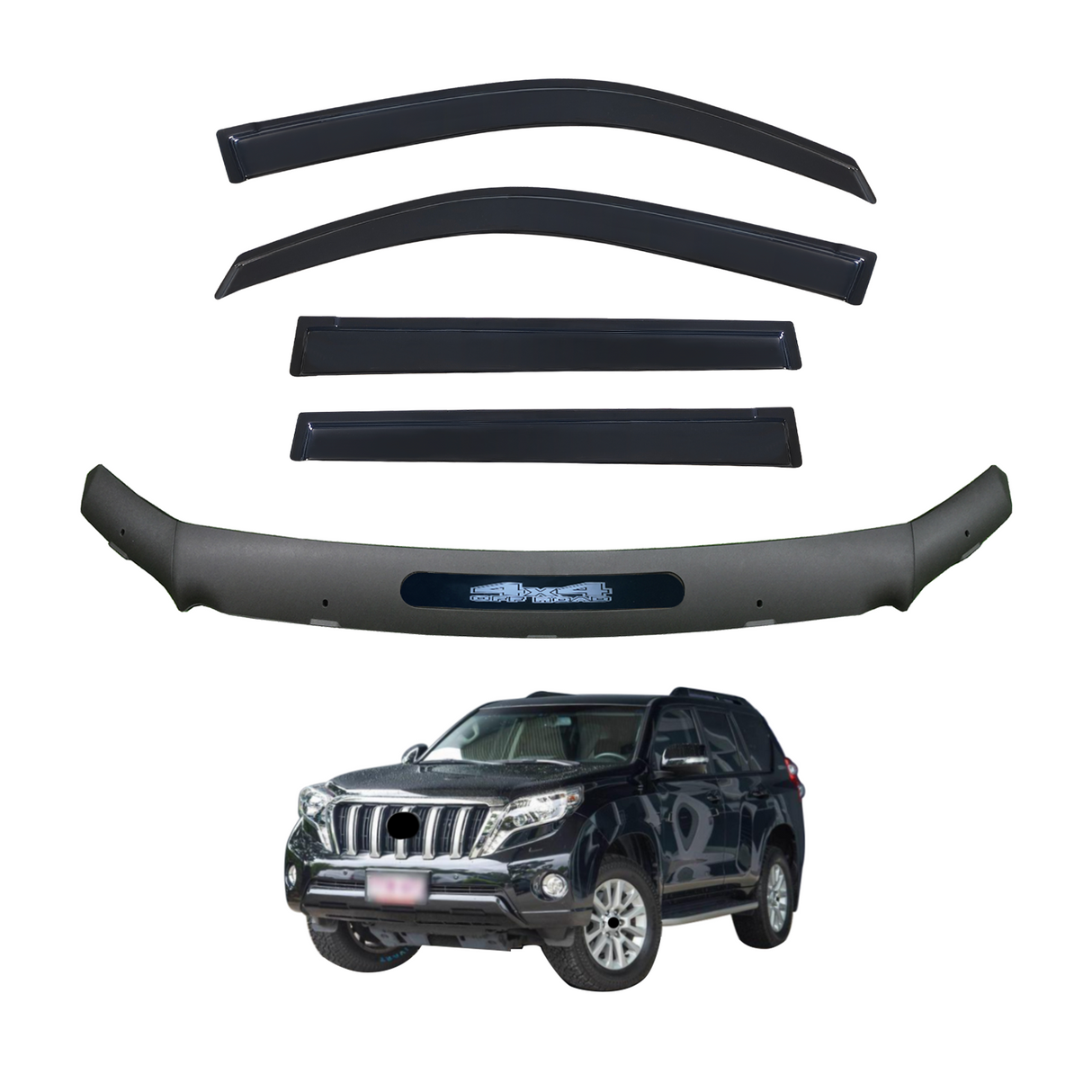 Weather Shields + Bonnet Protector for Toyota Land Cruiser Prado 150 2013-2017