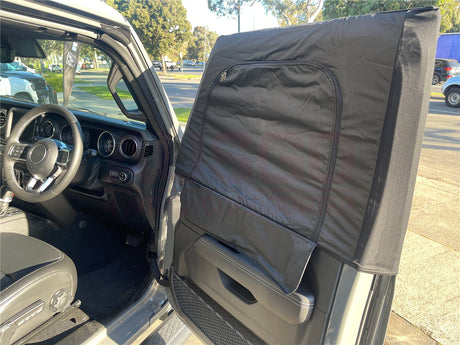 Front 2PCS Camping Window Sox Sun Shade with Storage Bag Sunshade for Jeep Wrangler JL Series 2018+