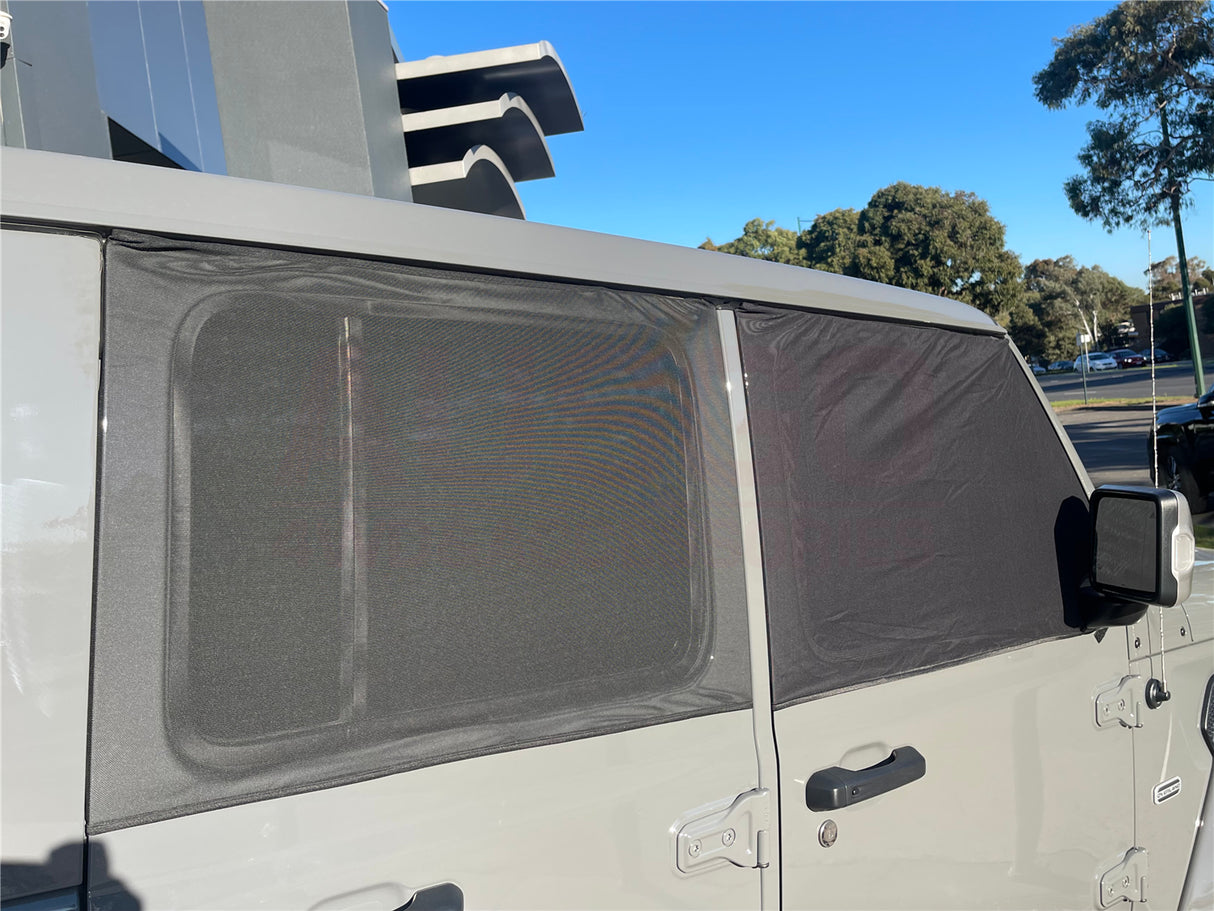 4PCS Camping Window Sox Sun Shade with Storage Bag Sunshade for Jeep Wrangler JL Series 2018-Onwards