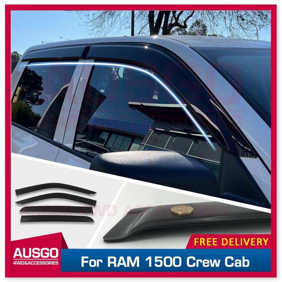 Luxury Weather Shields for RAM 1500 DS Series Crew Cab 2017-2022 Weathershields Window Visors