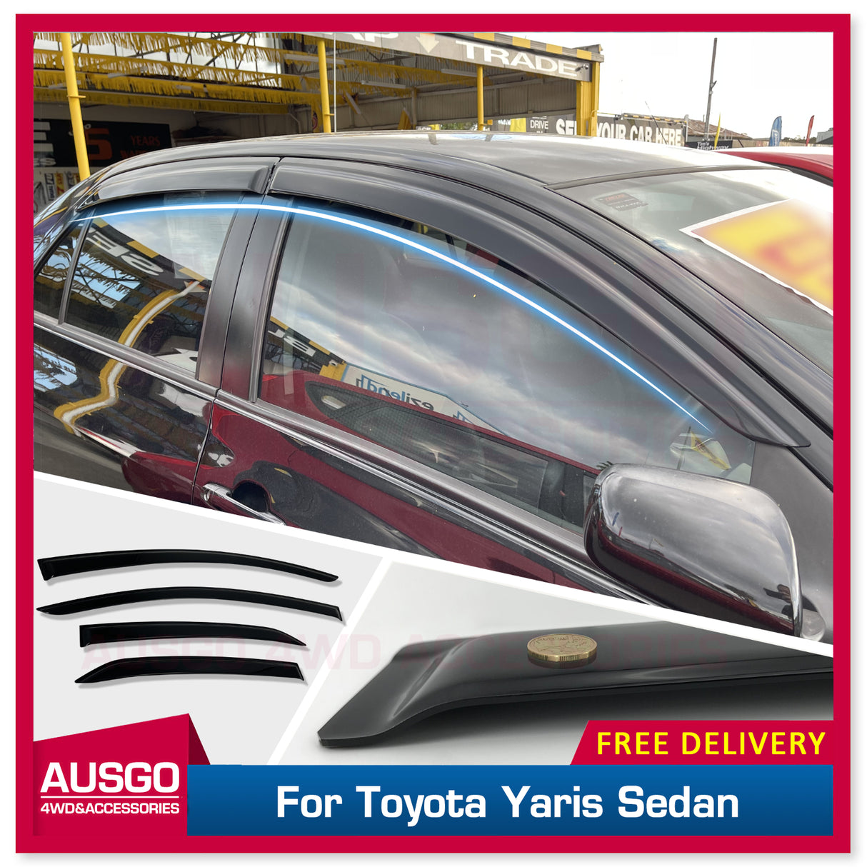 Luxury Weather Shields for Toyota Yaris Sedan 2006-Onwards