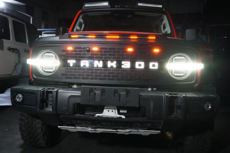Bumper Grille with LED Light for GWM Tank 300 Front Mesh LED Grille