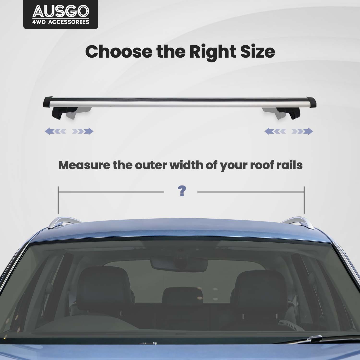 Universal Car Roof Rack - Adjustable Size for Raised Roof Rails