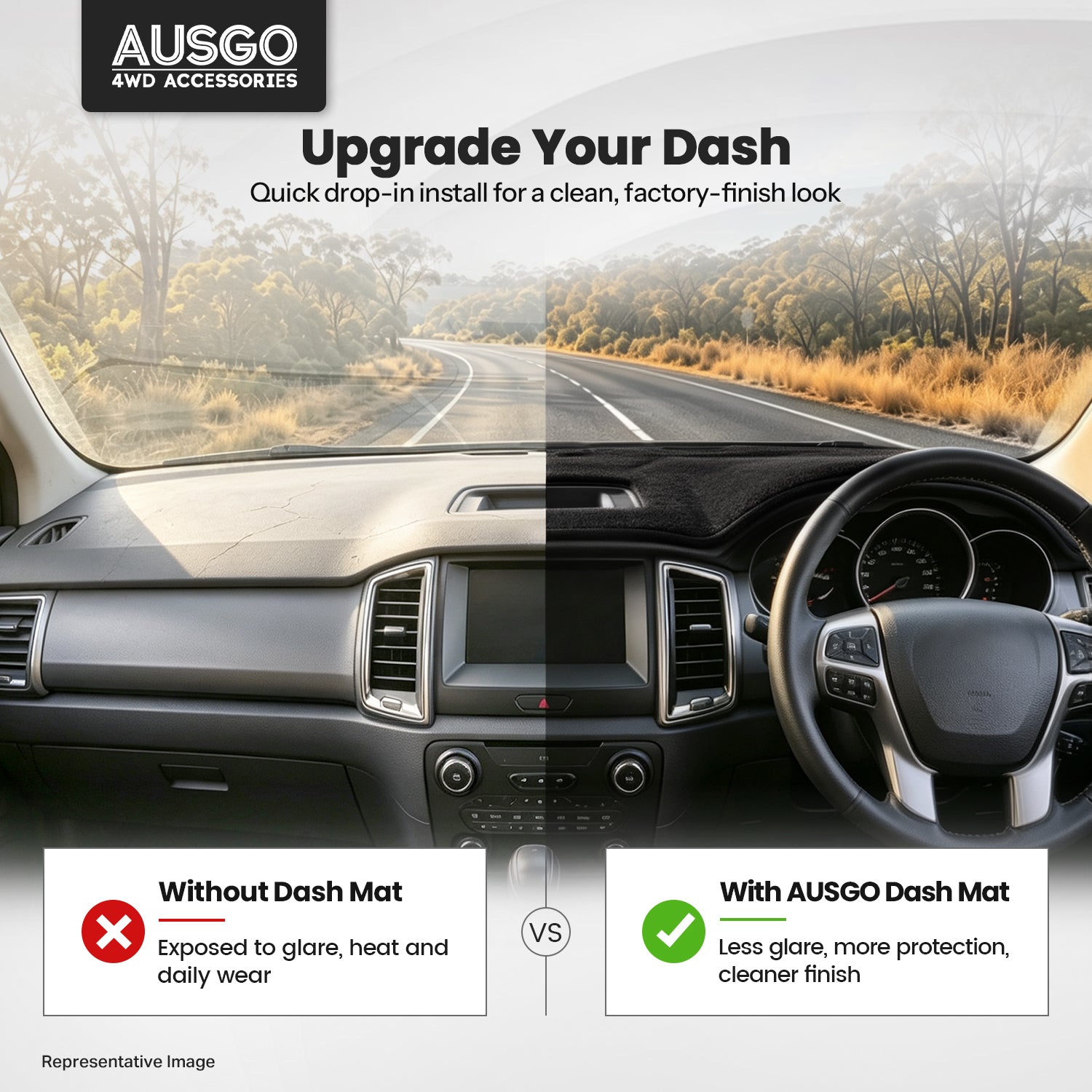 Dash Mat for Ford Ranger XL / XLS / XLT / FX4 2015-2022