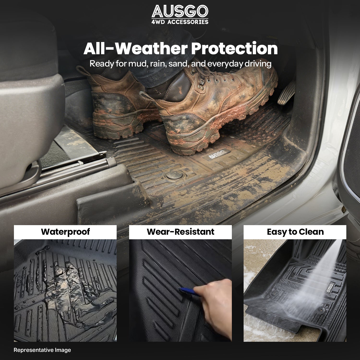 5D Car Floor Mats for Mitsubishi Pajero Sport 2015-Onwards