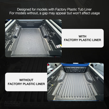 3D TPE Ute Mat for Ford Next-Gen Ranger Dual Cab 2022-Onwards Fitted with Factory Plastic Tub Liner