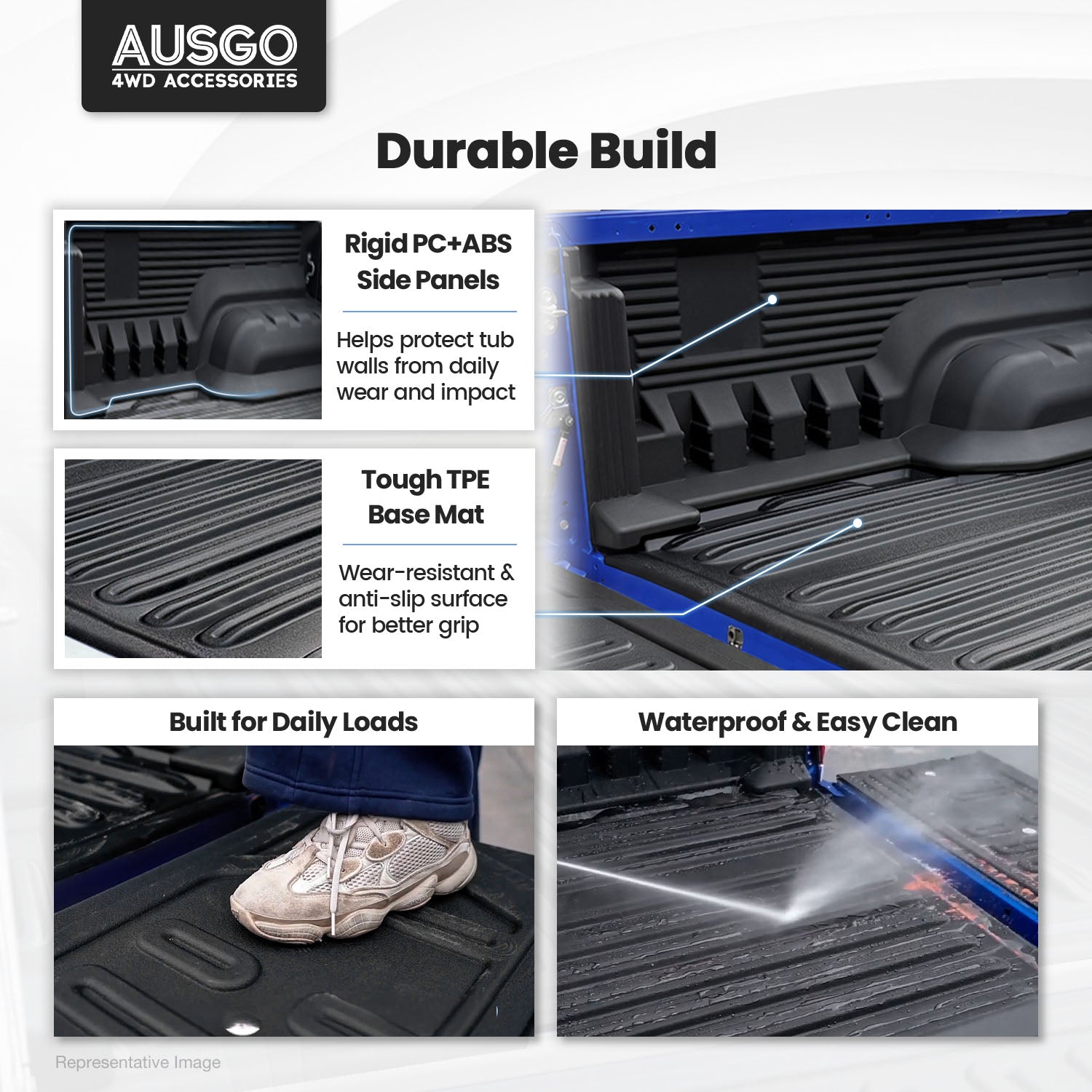 5-Piece Ute Tub Liner for Toyota Hilux Dual Cab (2015-2025) A Deck - SR5 / GR / Rogue