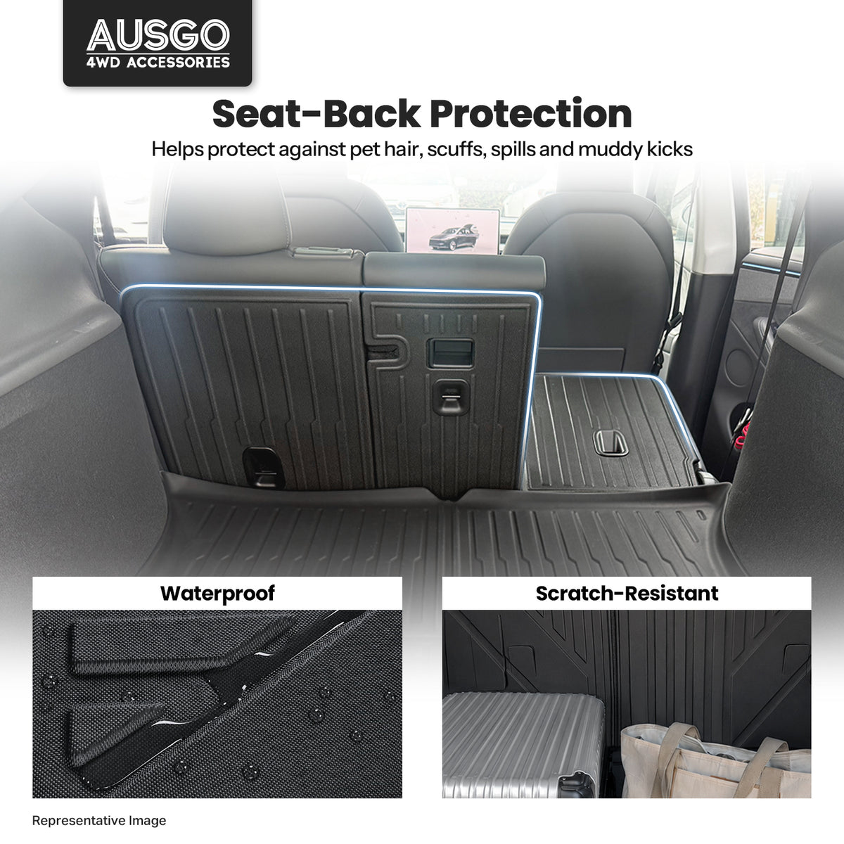 Boot Liner Back Seat Protector for Tesla Model Y Juniper 2025-Onwards