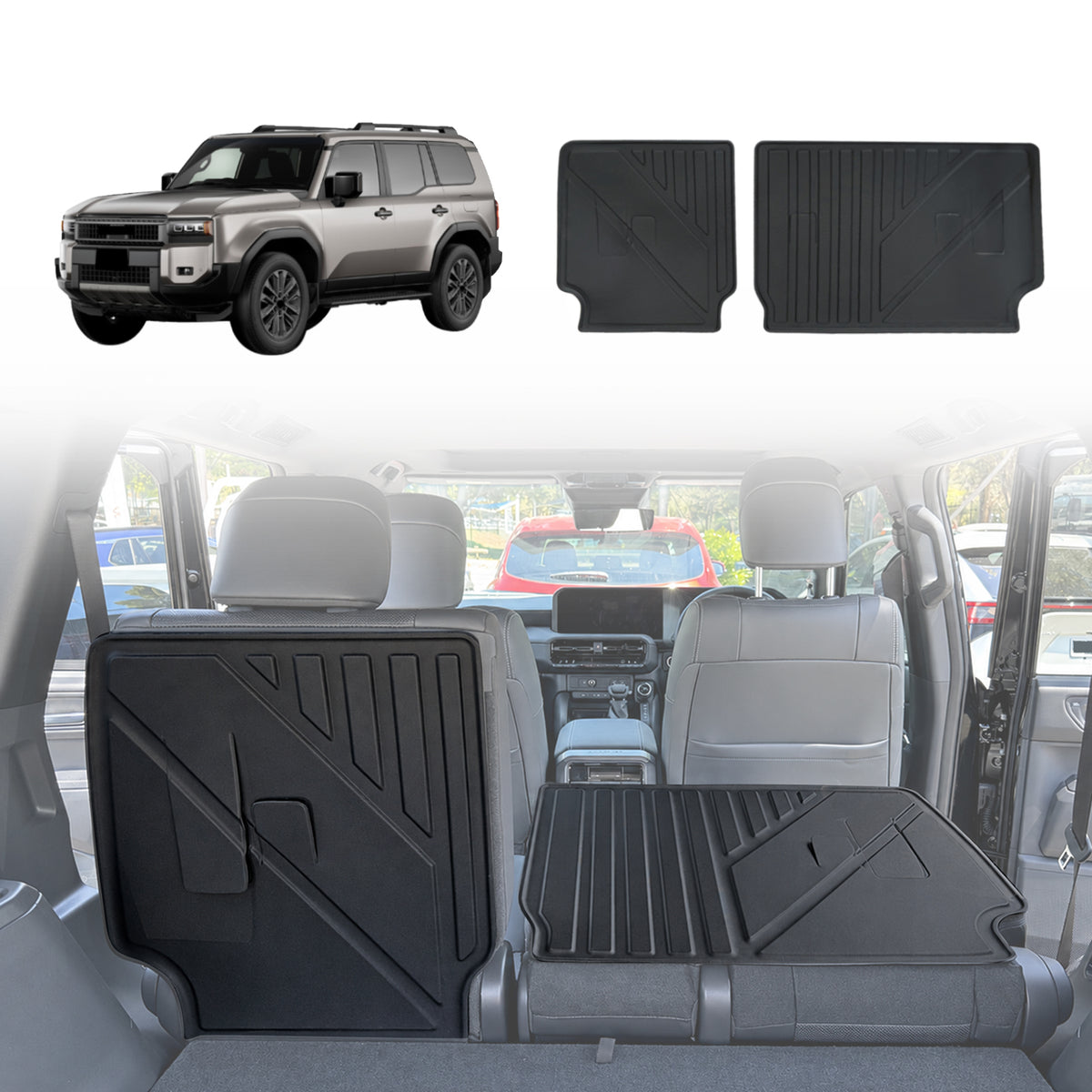 Boot Liner Back Seat Protector for Toyota LandCruiser Prado 250 Series 2024-Onwards