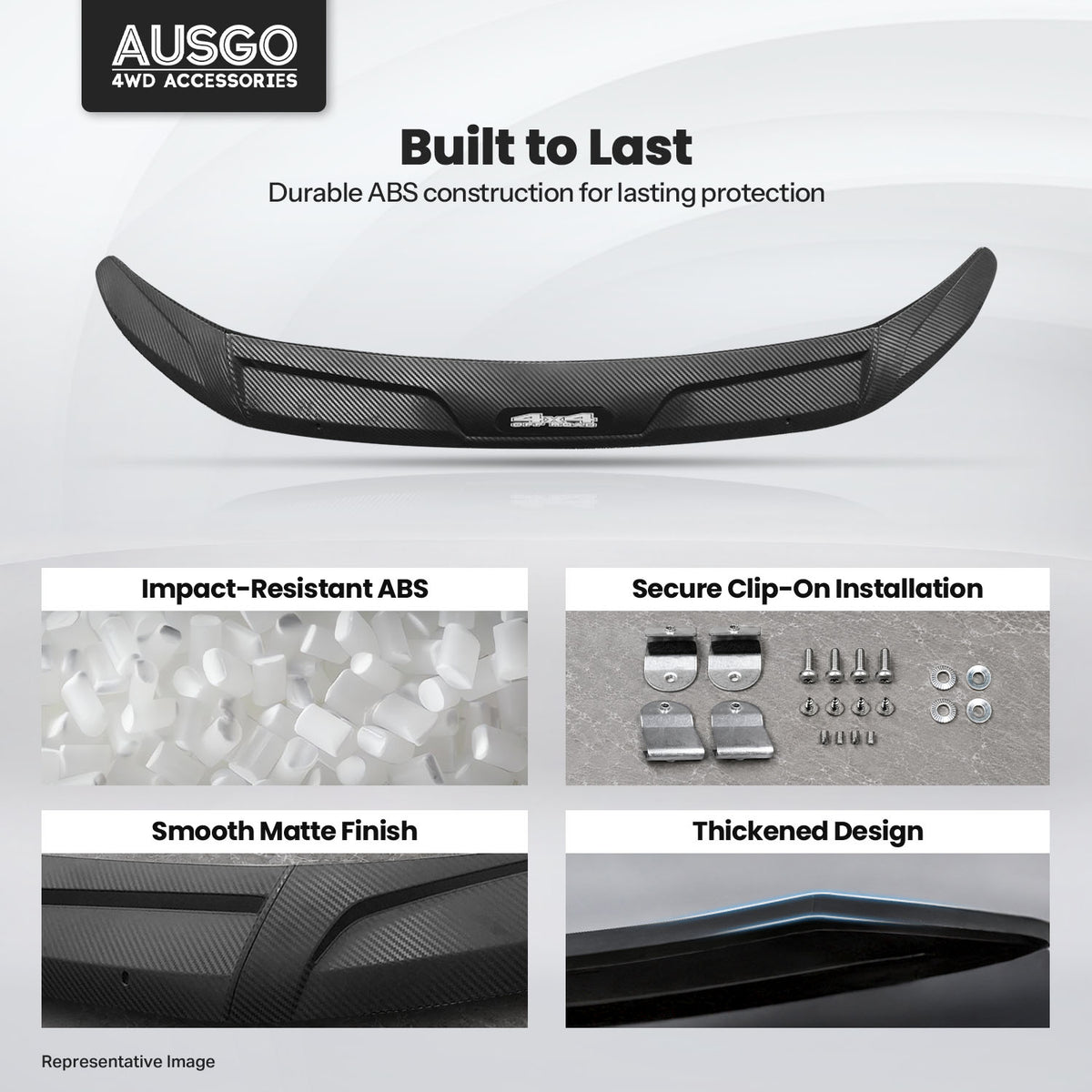 Injection Weather Shields + Bonnet Protector for Ford Ranger Dual Cab 2012-2015