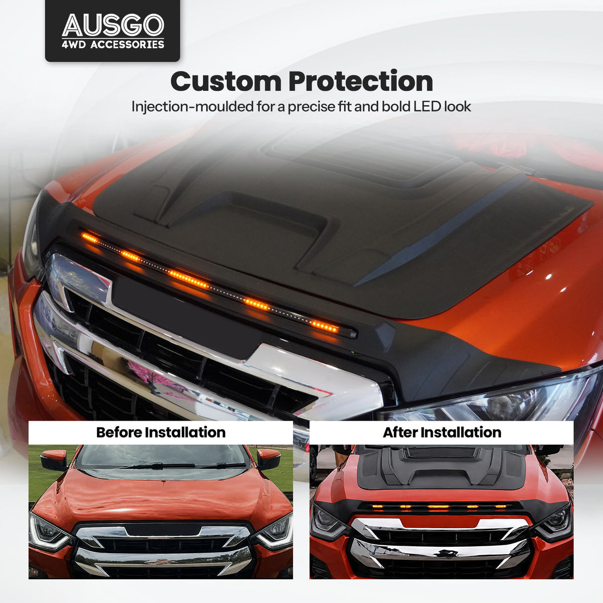 LED Bonnet Protector for ISUZU D-MAX DMAX 2020-2024