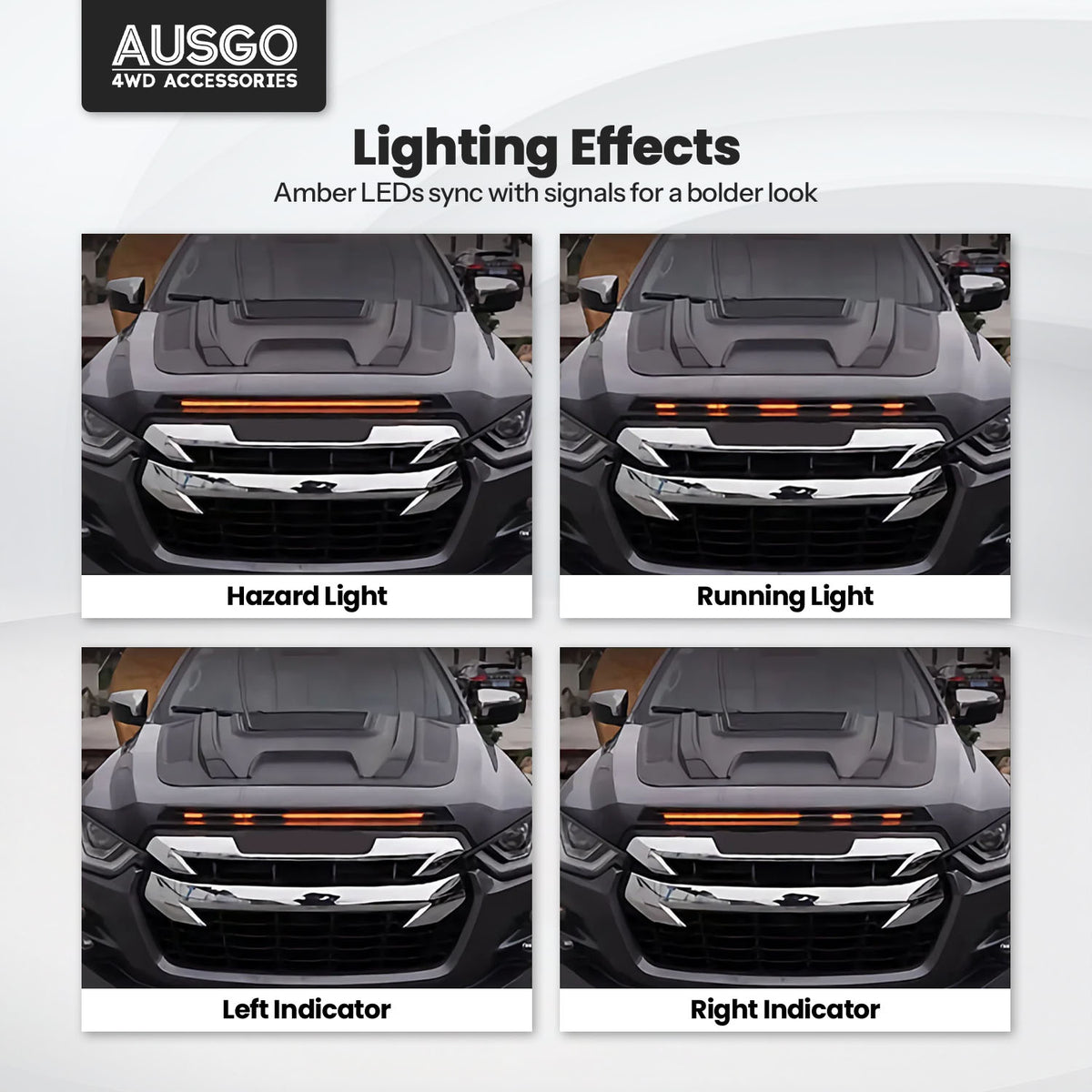 LED Bonnet Protector for ISUZU D-MAX DMAX 2020-2024