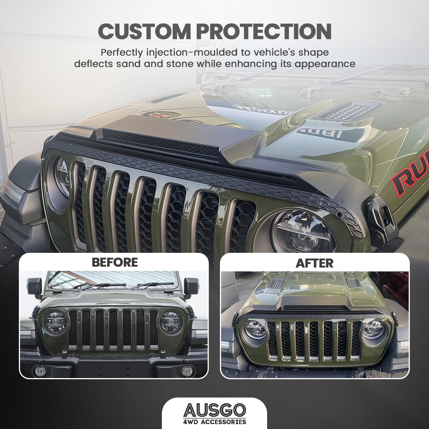 Weather Shields + Bonnet Protector for Jeep Gladiator 2020-Onwards