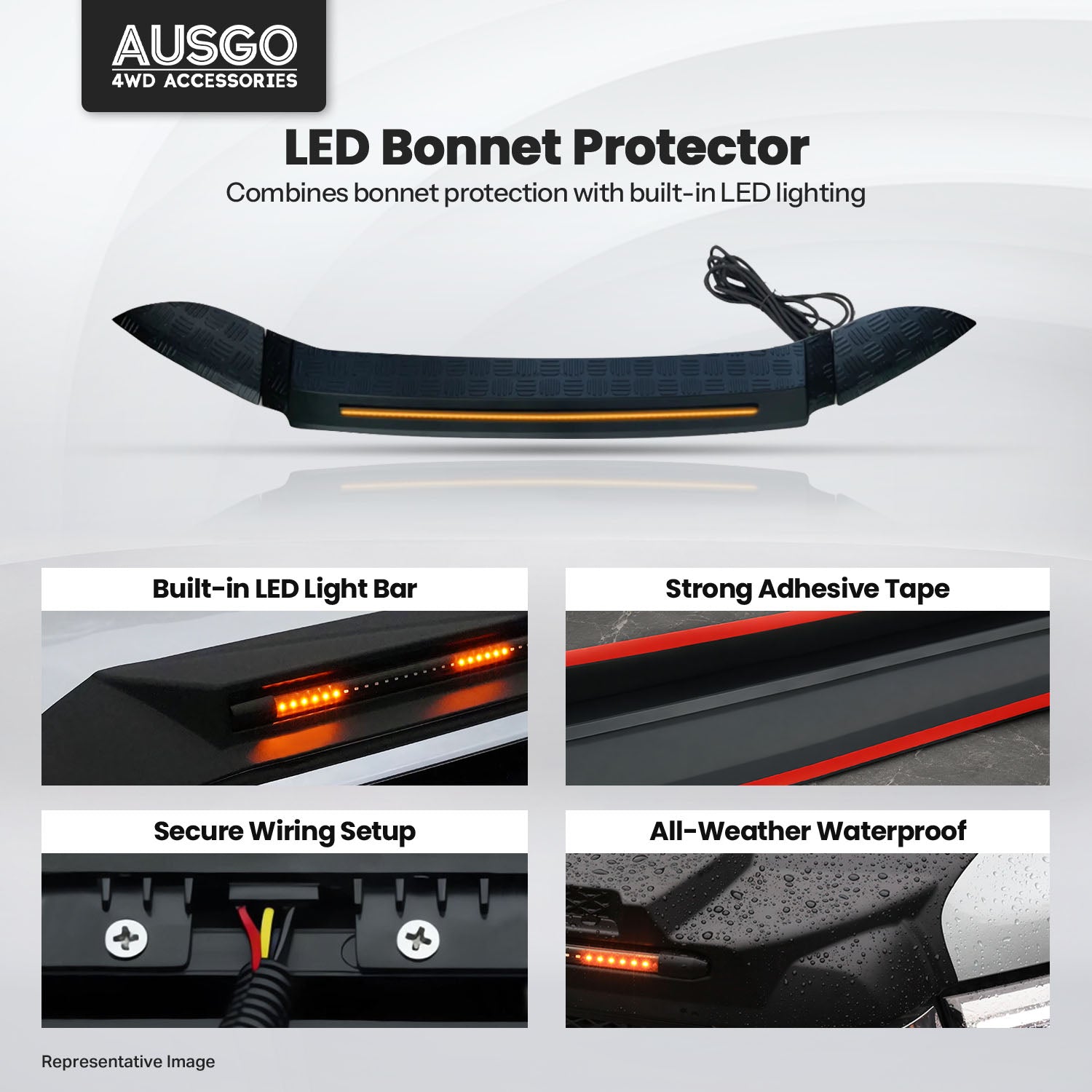 LED Bonnet Protector for Land Rover Defender 2020-Onwards