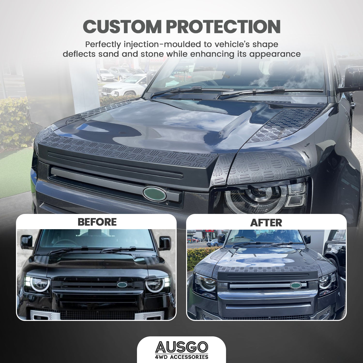 Wide Type Weather Shields + Bonnet Protector for Land Rover Defender L663 2020-Onwards