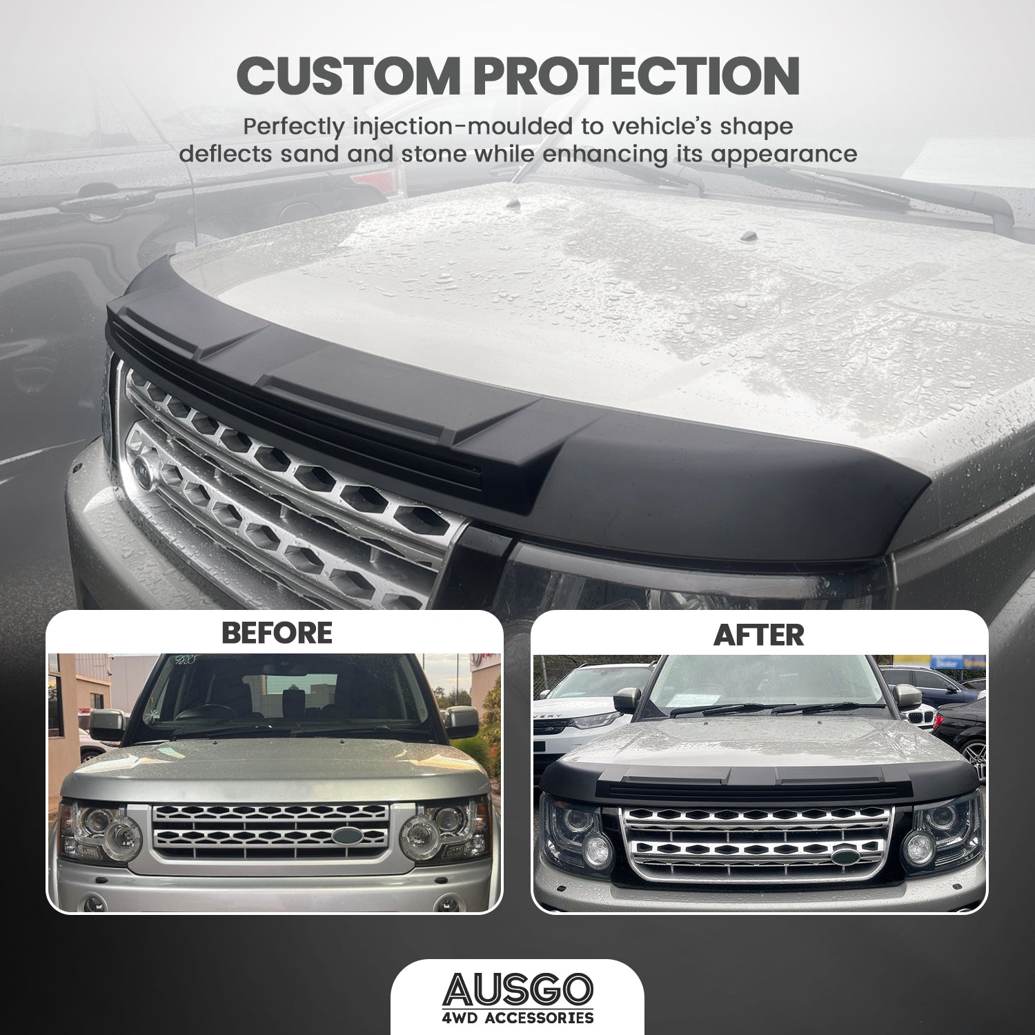 Luxury Weather Shields + Bonnet Protector for Land Rover Discovery 3 4 2004-2016