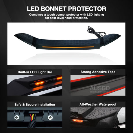 Bonnet Protector with LED Light for Land Rover Defender 2020-Onwards