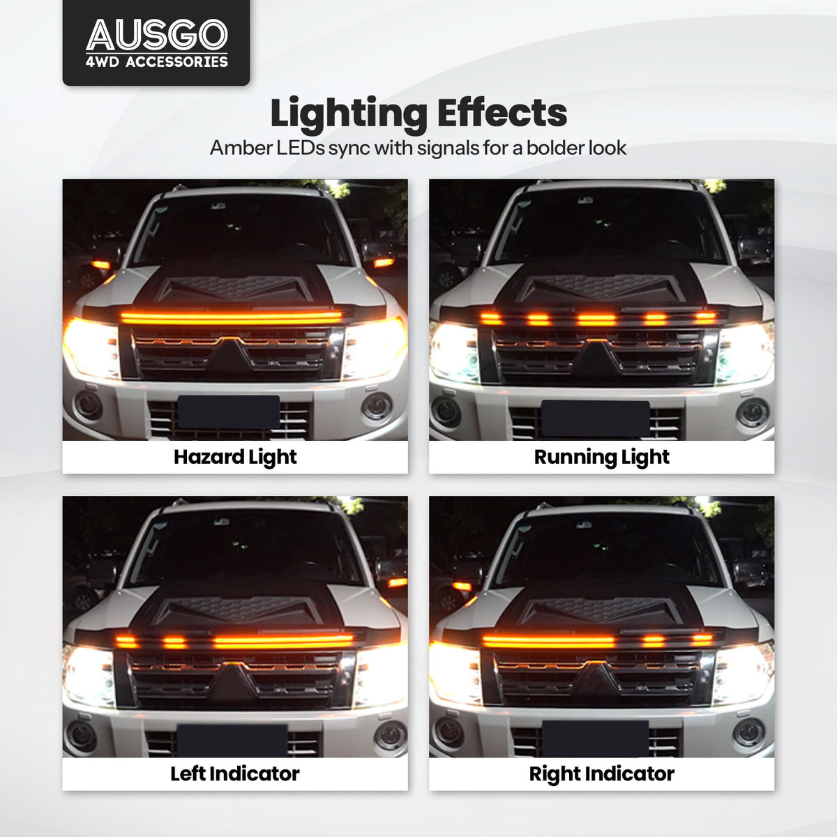 LED Bonnet Protector for Mitsubishi Pajero 2007-2021