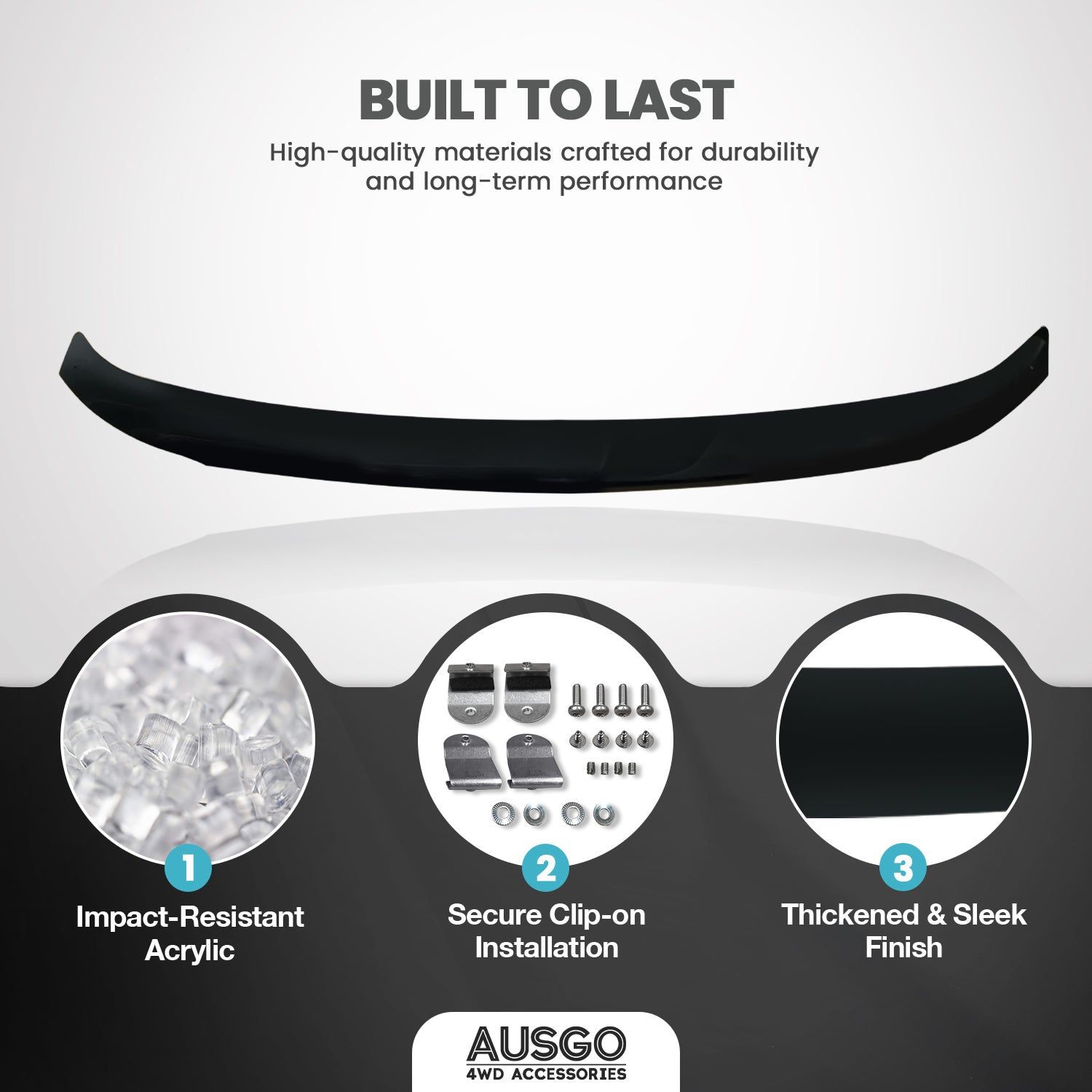 Injection Weather Shields + Bonnet Protector for Mitsubishi Pajero Sport QE Series 2015-2019