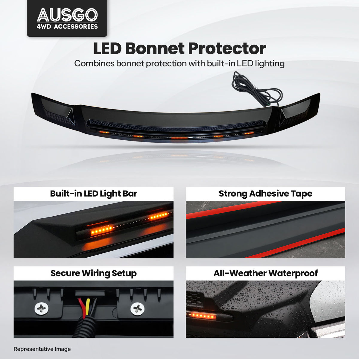 LED Bonnet Protector for Nissan Patrol Y62 2012-2019